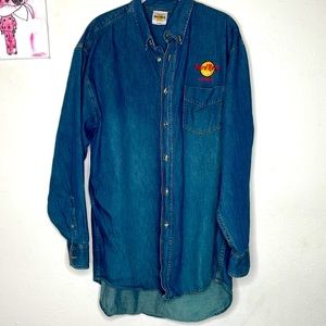 Hard Rock Cafe Cozumel denim button down shirt men’s xl